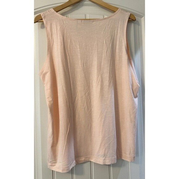 Easywear By Chicos Basic Tank Top Womens 3 Peach Slinky Knit Stretch Scoop Neck - Picture 3 of 9